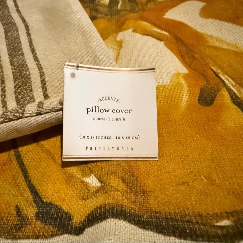 New Pottery Barn Linen Pieced Grainsack Stripe Pillow Cover, 18” - Picture 7 of 14